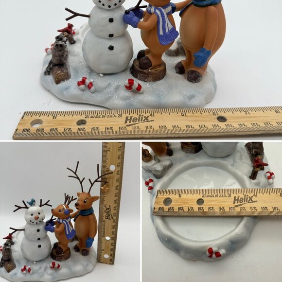 Partylite Reindeer Snowman Figurine Pillar Candle Holder P8635 with Box Brochure - Picture 11 of 11